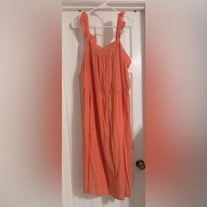 Old Navy Peach Ruffle Strap Midi Dress - Size women’s XL - New Without Tags